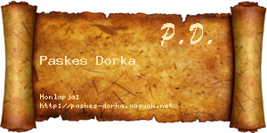 Paskes Dorka névjegykártya